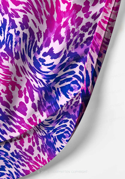 Bisexual Leopard Pride Y2K Print Men Beach Shorts Cherrykitten