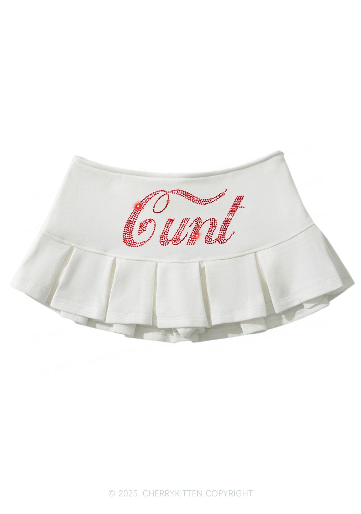 Rhinestone Special Cxxt Y2K Mini Pleated Skirts Cherrykitten