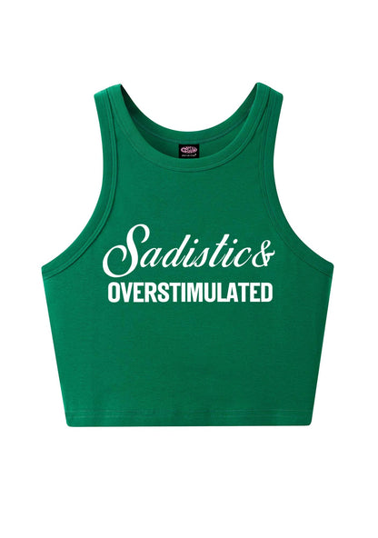 Sadistic Overstimulated Y2K Crop Tank Top Cherrykitten