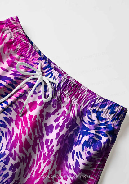 Bisexual Leopard Pride Y2K Print Men Beach Shorts Cherrykitten