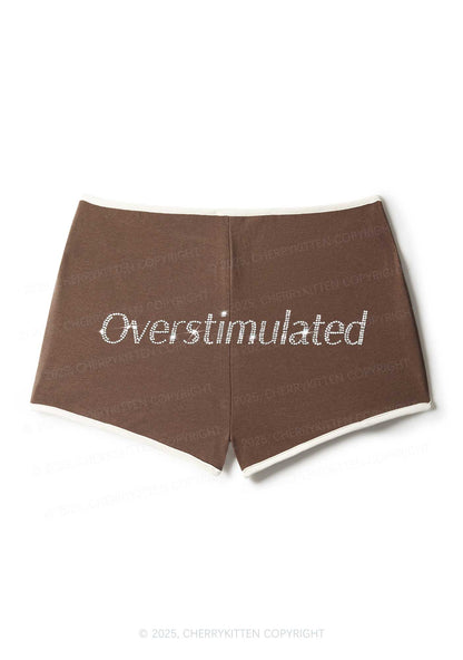 Rhinestone Overstimulated Y2K Booty Shorts Cherrykitten