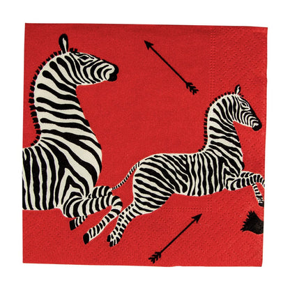Zebra Napkins-Red 20ct