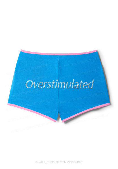 Rhinestone Overstimulated Y2K Booty Shorts Cherrykitten