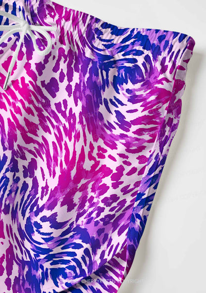 Bisexual Leopard Pride Y2K Print Men Beach Shorts Cherrykitten