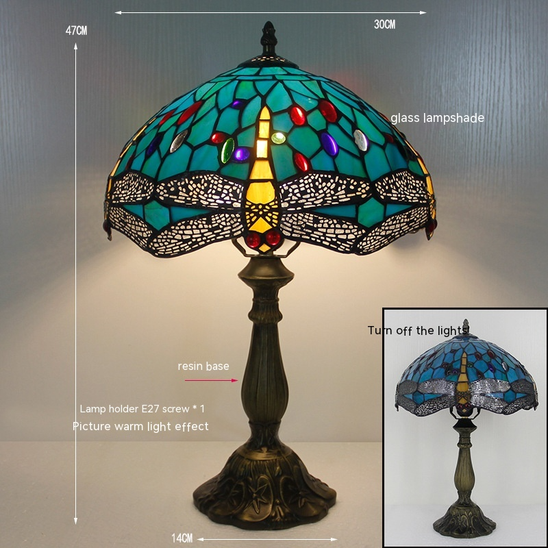 Tiffany Dragonfly Stone Table Lamp