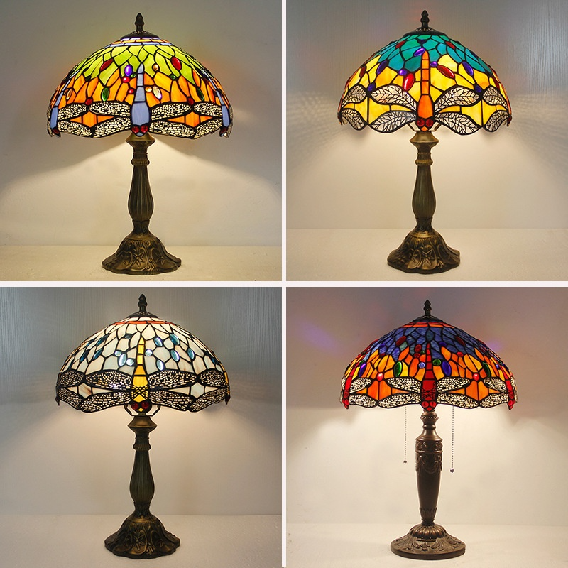 Tiffany Dragonfly Stone Table Lamp