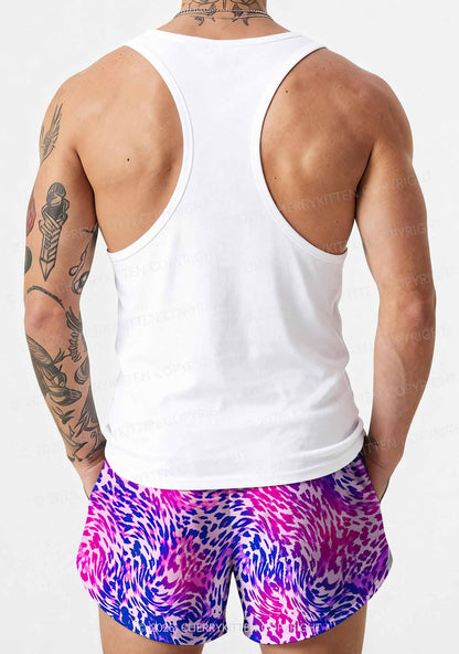Bisexual Leopard Pride Y2K Print Men Beach Shorts Cherrykitten