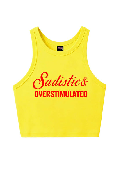 Sadistic Overstimulated Y2K Crop Tank Top Cherrykitten