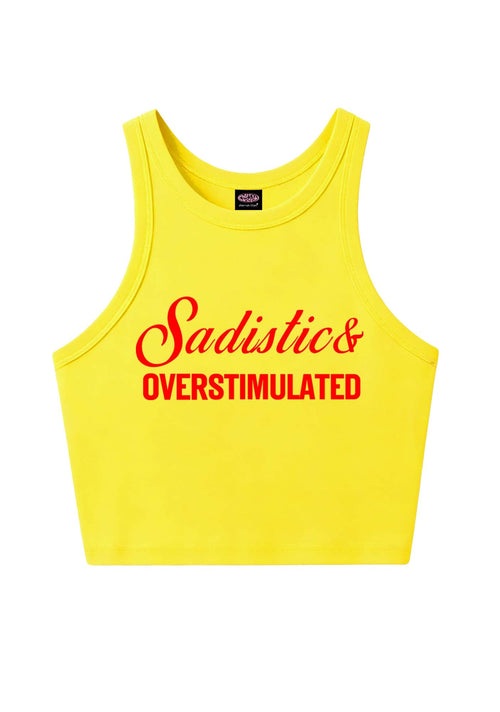 Sadistic Overstimulated Y2K Crop Tank Top Cherrykitten