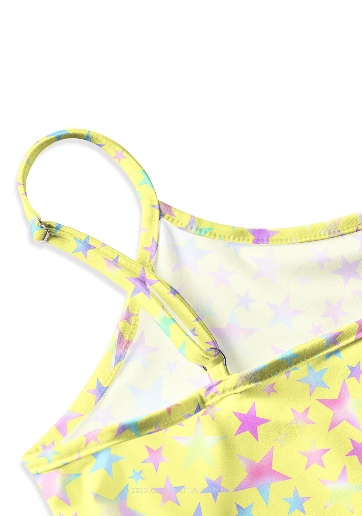 Pale Yellow Alpha Male Pride Y2K Print Slip Dress Cherrykitten