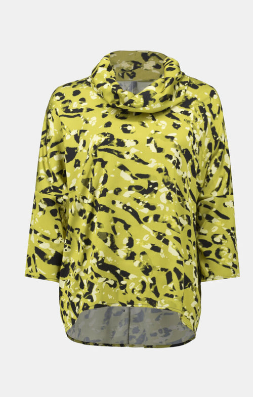Animal Print Cowl Neck Top