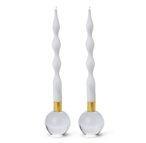 Clear Candleholders-Set of 2
