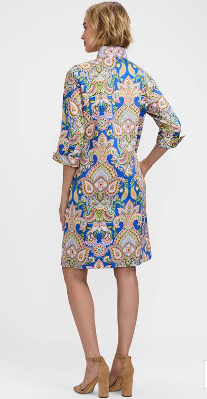 Tammy 3/4 Sleeve Dress- Garden Paisley