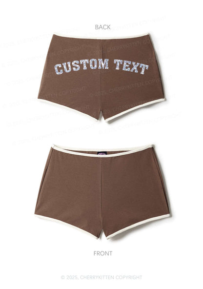 Custom Text Glitter Y2K Booty Shorts Cherrykitten