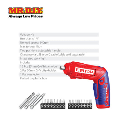 EMTOP Cordless screwdriver ECSR0408
