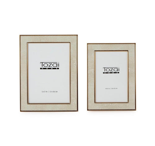 Cream Shagreen Picture Frames