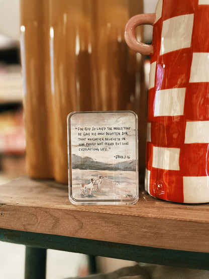 John 3:16 Acrylic Scripture Block