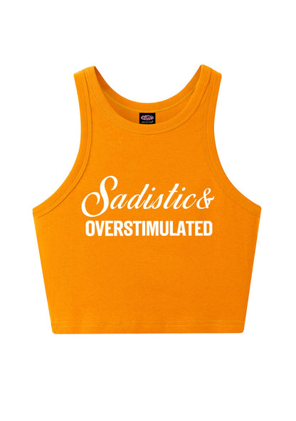 Sadistic Overstimulated Y2K Crop Tank Top Cherrykitten