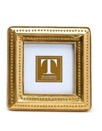 4x4 Gold Beaded Edge Photo Frame