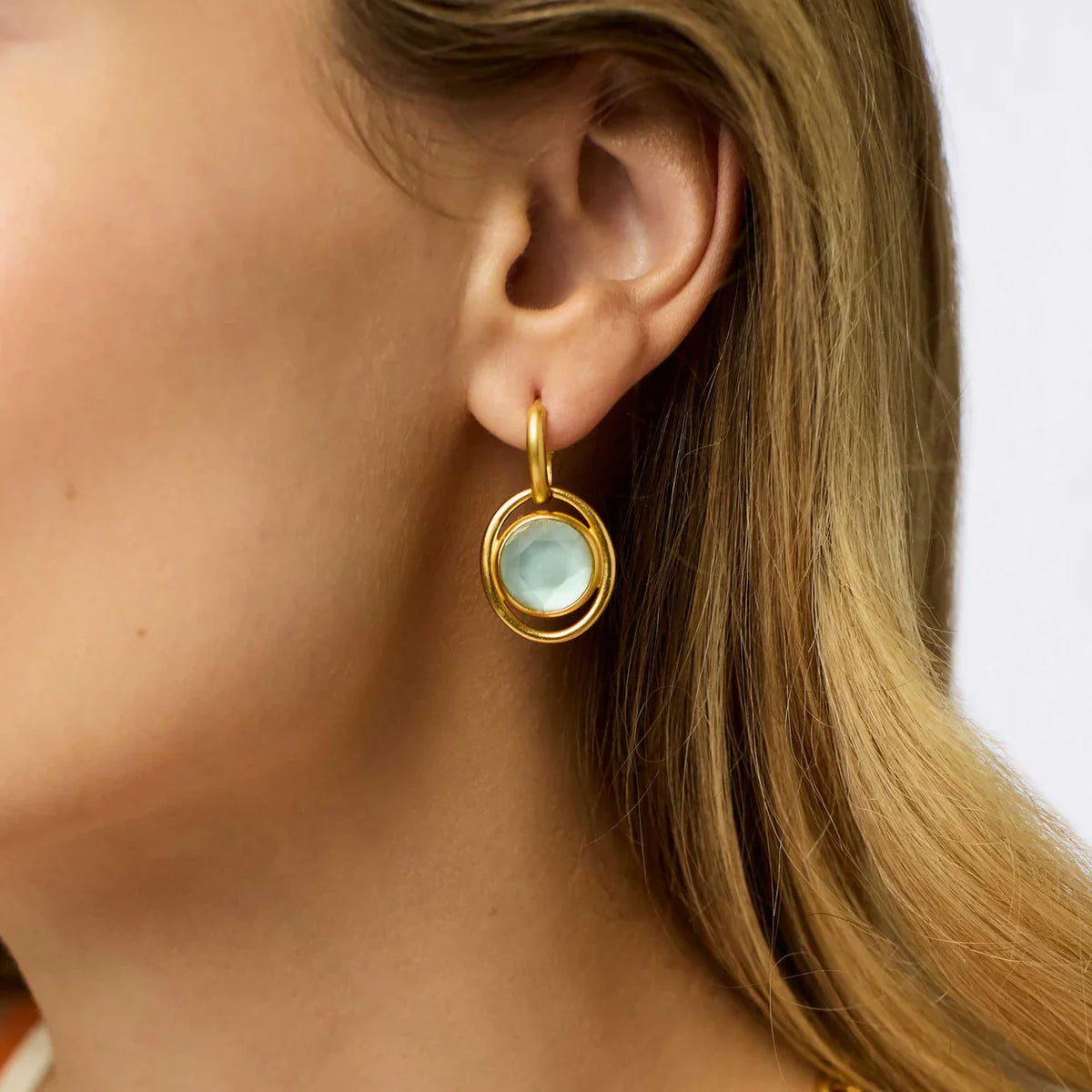 Laguna Hoop & Charm Earring-Iridescent Clear Crystal