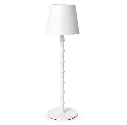 LED Cordless White Bamboo Lamp