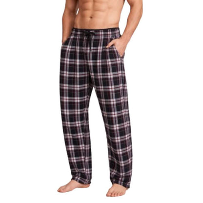 (4 Pack) Men's Cotton Knit Flannel Plaid Lounge Pajama Pants