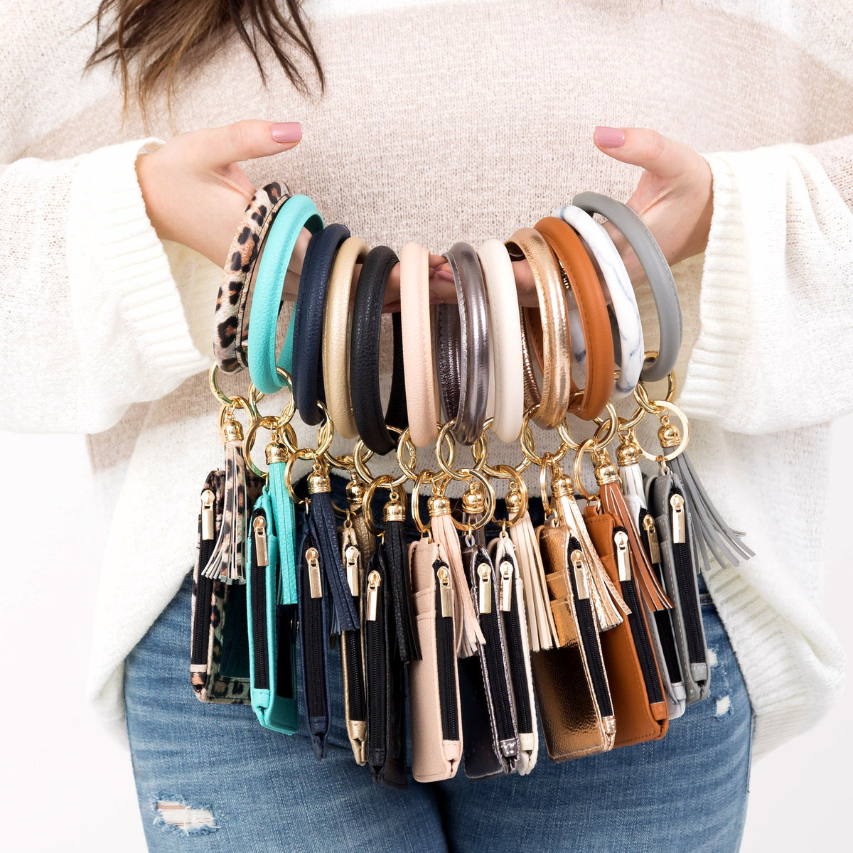 Key Ring ID Wallet Zip Bracelet
