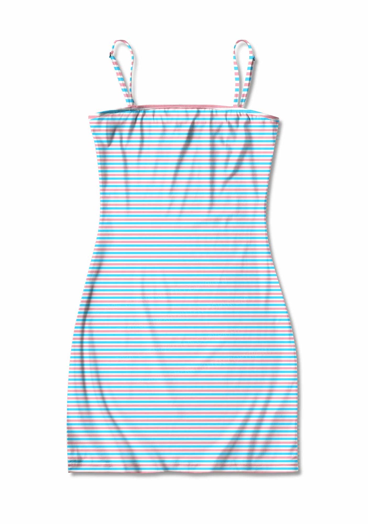 Trans Stripes Pride Y2K Print Slip Dress Cherrykitten