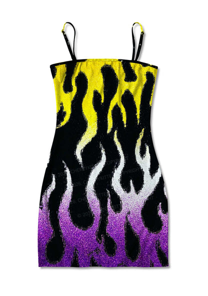 Nonbinary Flame Pride Y2K Print Slip Dress Cherrykitten