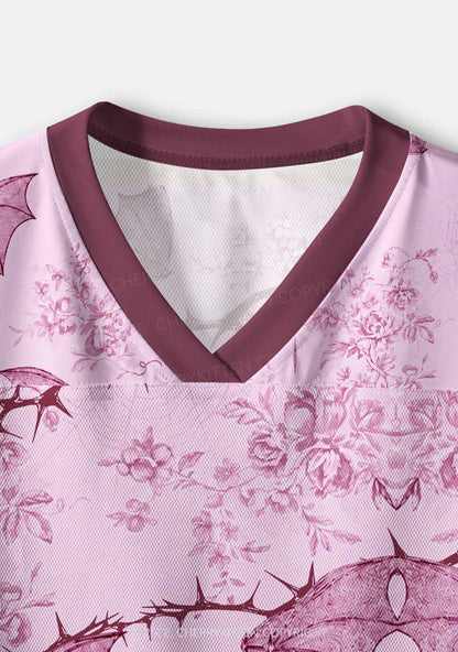 Pink Bat Y2K Crop Sport Jersey Shirts Cherrykitten
