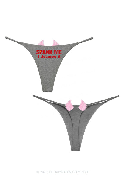 Spank Me Deserve Y2K Goth Angel Wings Bikini String Thong Cherrykitten