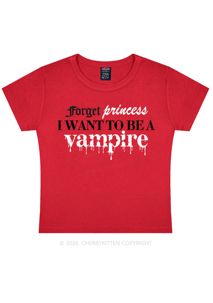 Halloween Want To Be Vampire Y2K Baby Tee Cherrykitten