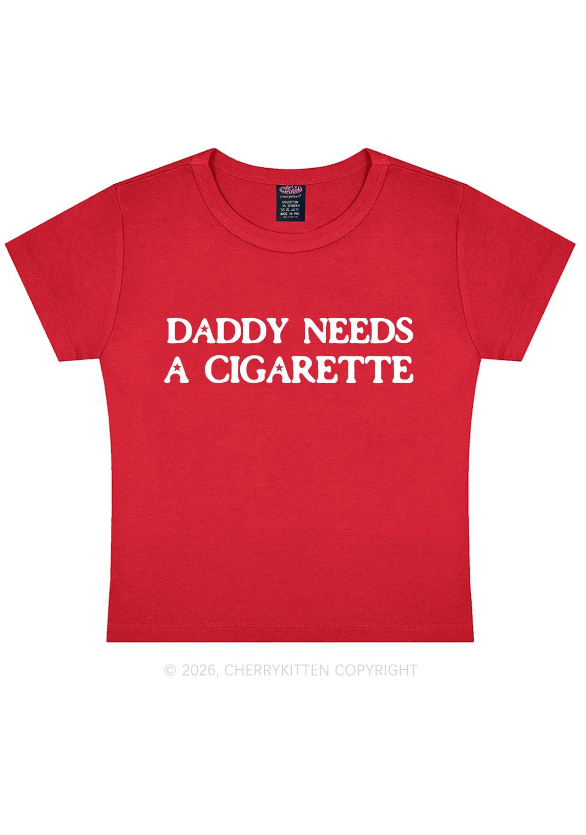 Daddy Needs A Cigarette Y2K Baby Tee Cherrykitten
