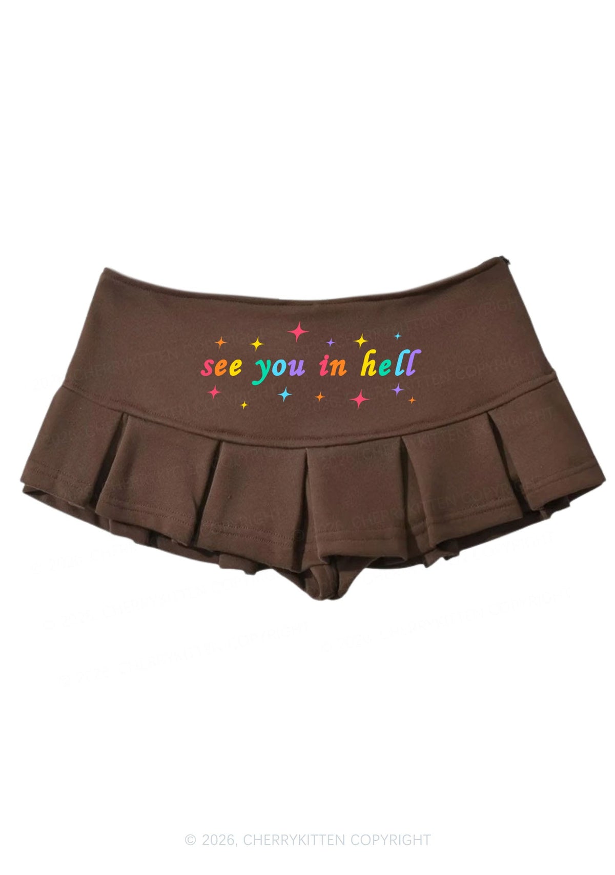 See You In Hell Pride Y2K Mini Pleated Skirts Cherrykitten