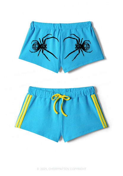Skull Spider Y2K Drawstring Mini Shorts Cherrykitten