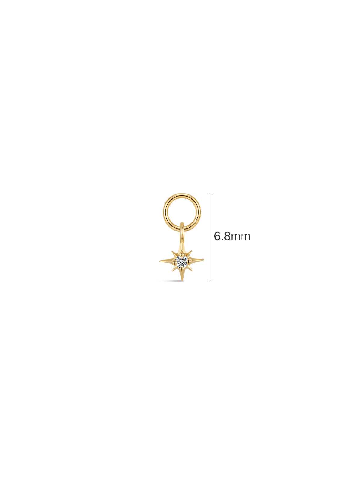 KOSINER 14K Solid Gold Eight-Point Star Lab-Grown Diamond Charm