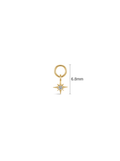 KOSINER 14K Solid Gold Eight-Point Star Lab-Grown Diamond Charm