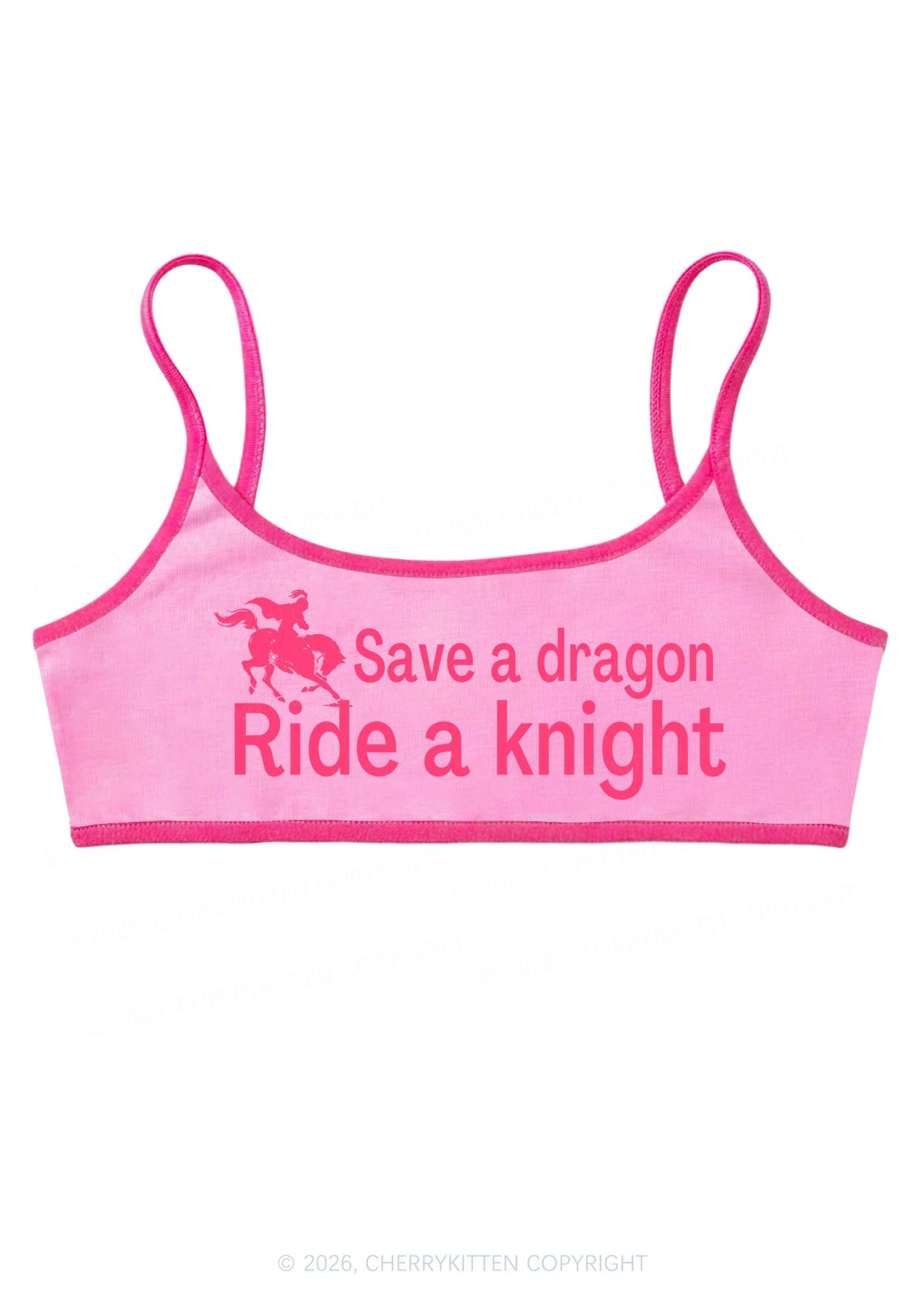 Save Dragon Ride Knight Y2K Super Crop Cami Cherrykitten