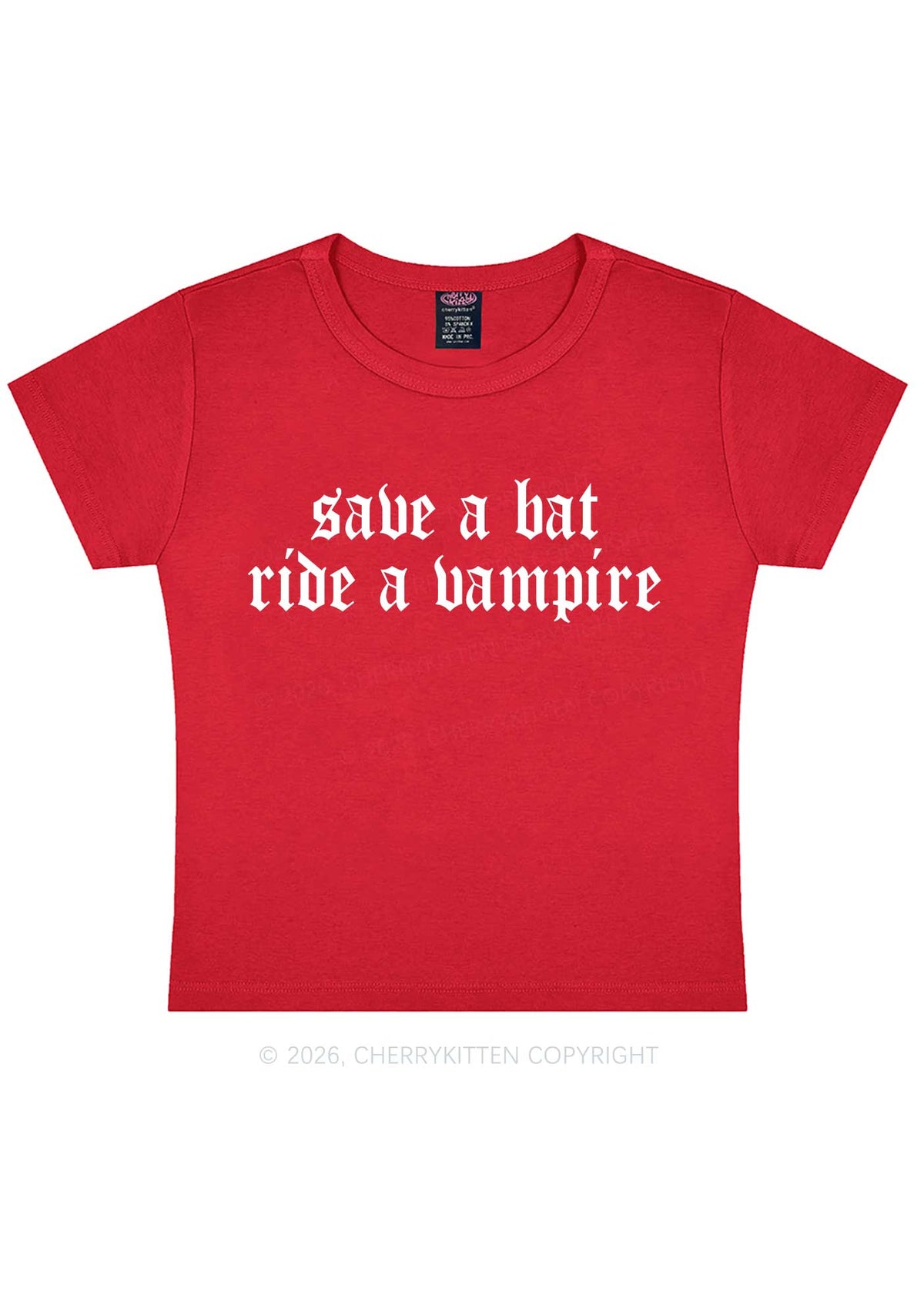 Halloween Ride A Vampire Y2K Baby Tee Cherrykitten