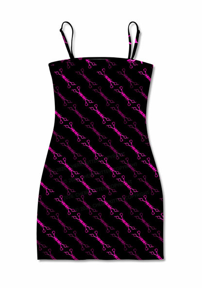 Pink Scissors Pride Y2K Print Slip Dress Cherrykitten