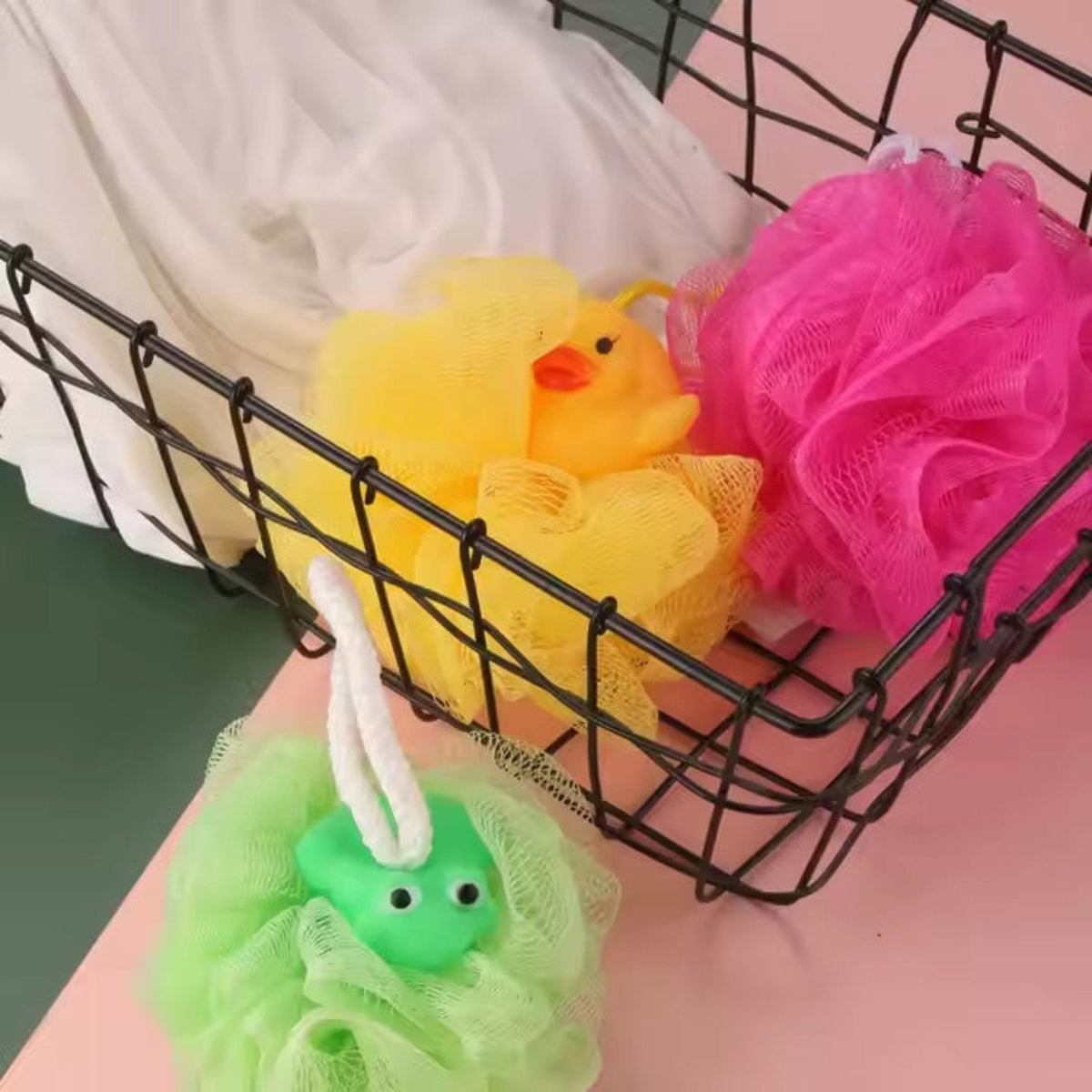Kids Bath Sponge Ball - with Soft Toy