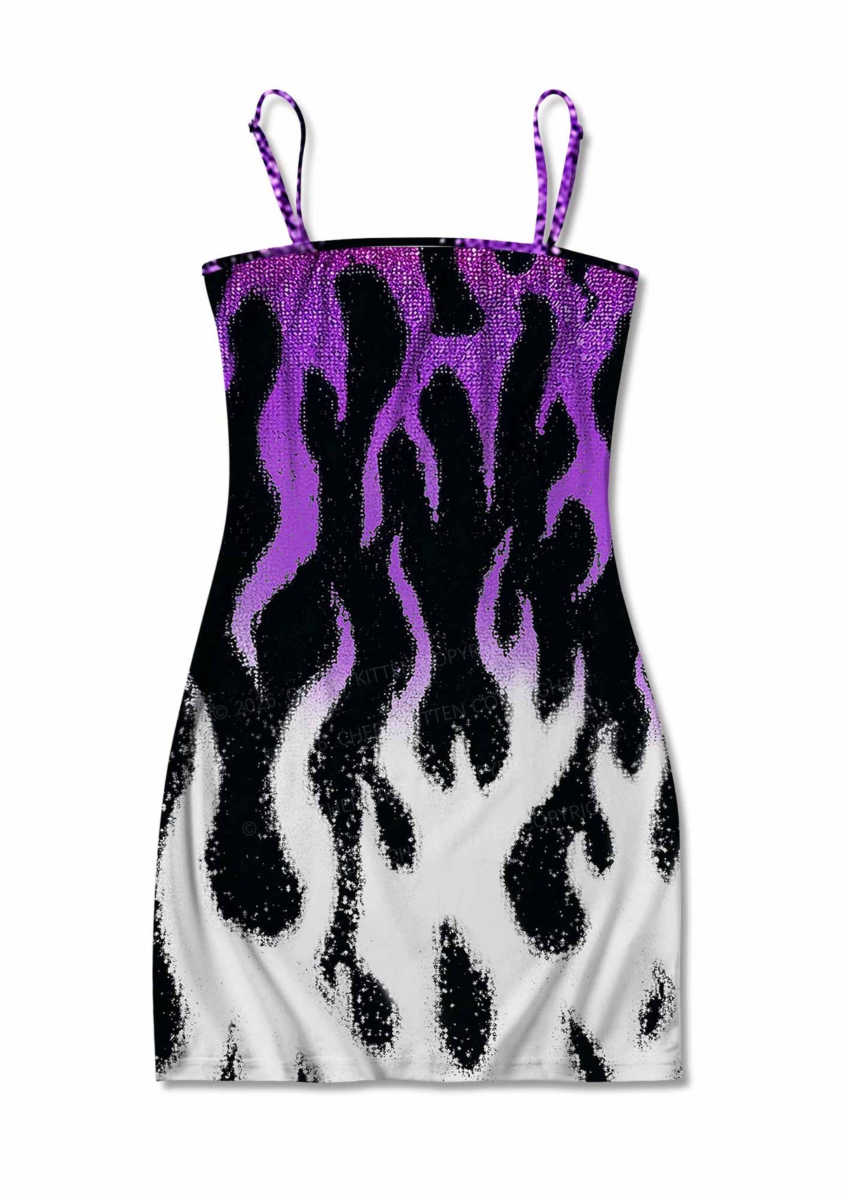 Asexual Flame Pride Y2K Print Slip Dress Cherrykitten