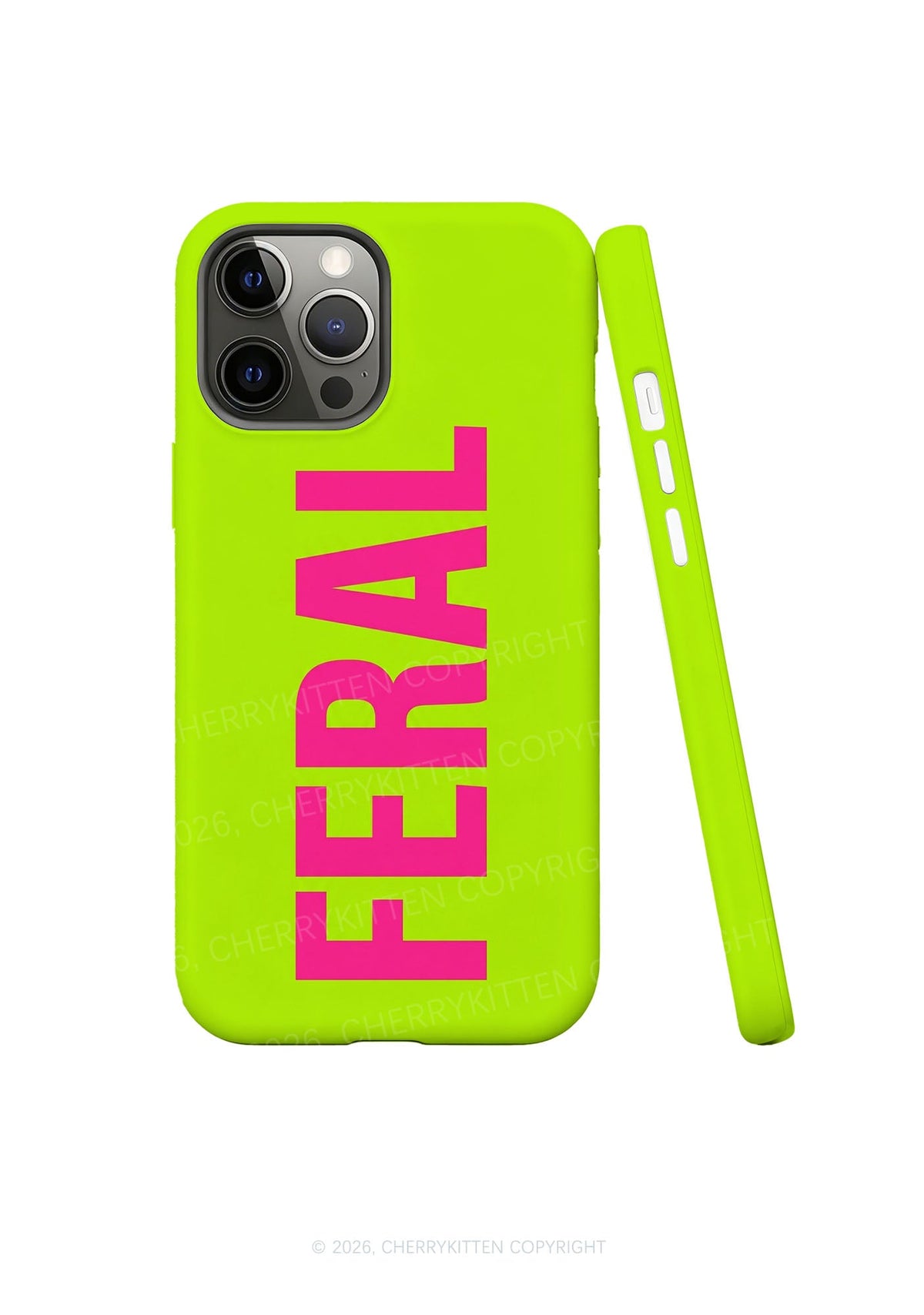 Pink Feral On Green Y2K Phone Case Cherrykitten