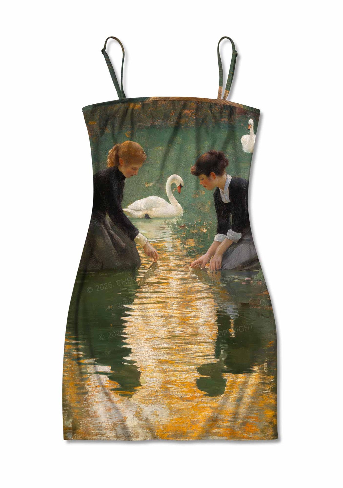 Swan Lake Girls Pride Y2K Print Slip Dress Cherrykitten