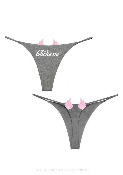 Choke Me Y2K Goth Angel Wings Bikini String Thong Cherrykitten