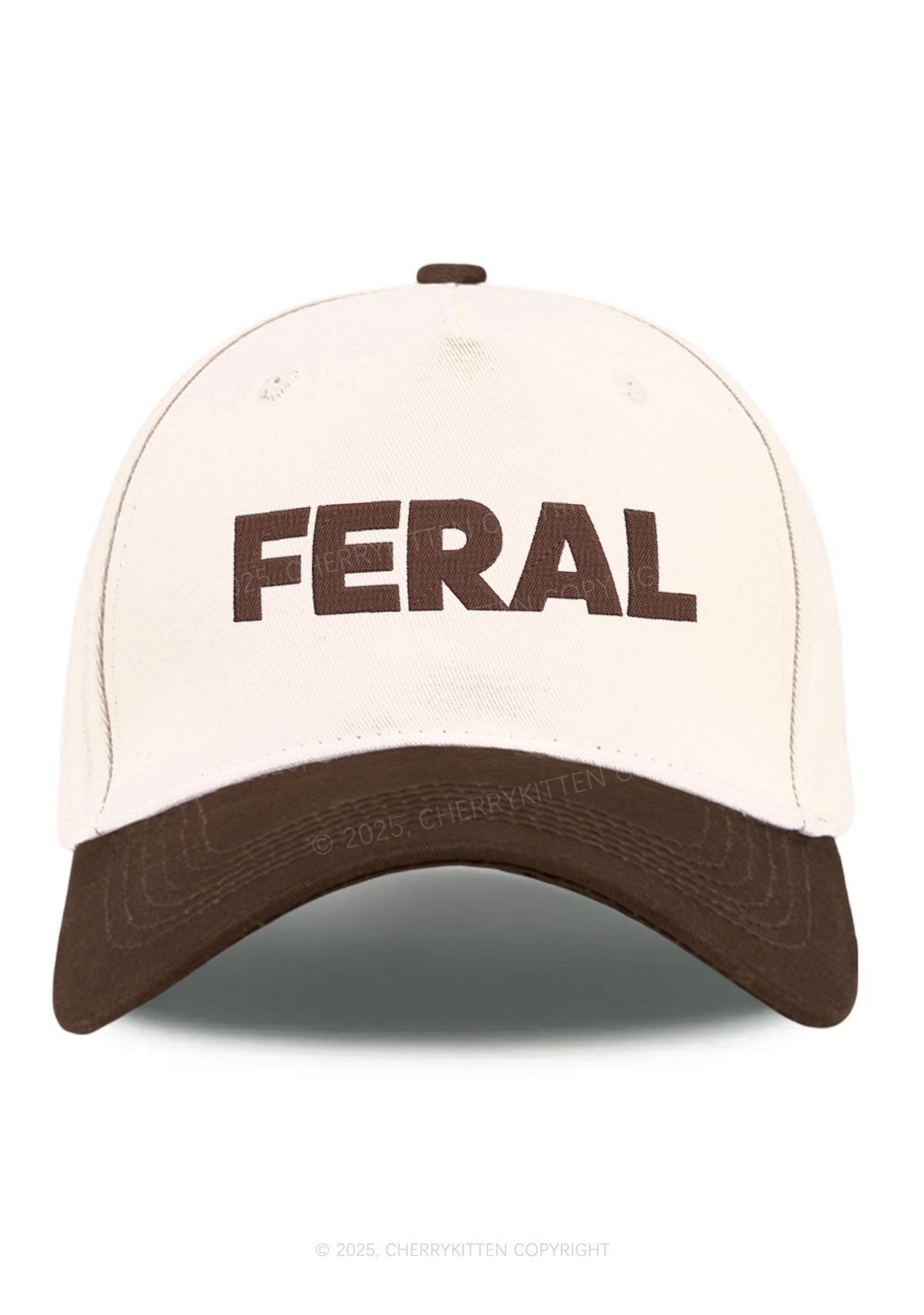 Embroidered Feral Y2K Color Block Baseball Cap Cherrykitten