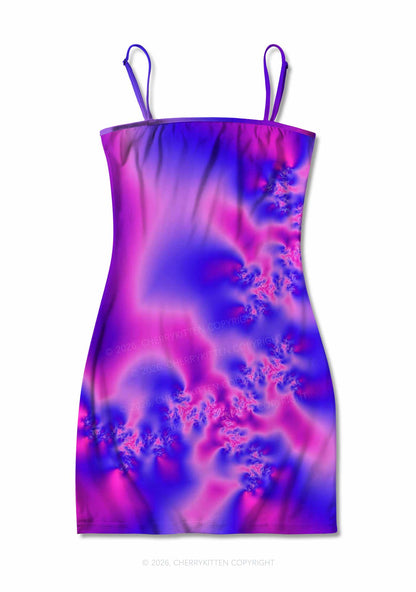 Bisexual Thermal Pride Y2K Print Slip Dress Cherrykitten