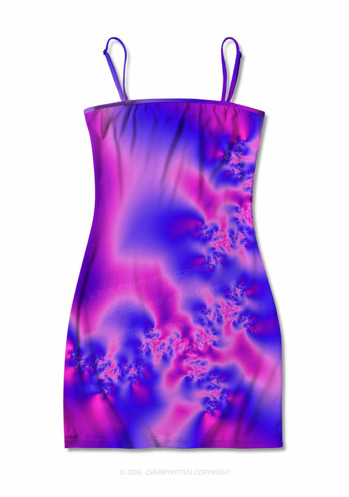 Bisexual Thermal Pride Y2K Print Slip Dress Cherrykitten