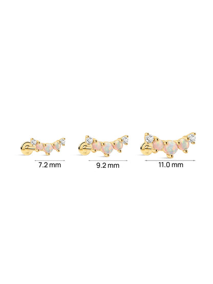 KOSINER 14K Solid Gold Elegant Opal Cluster Flat Back Stud