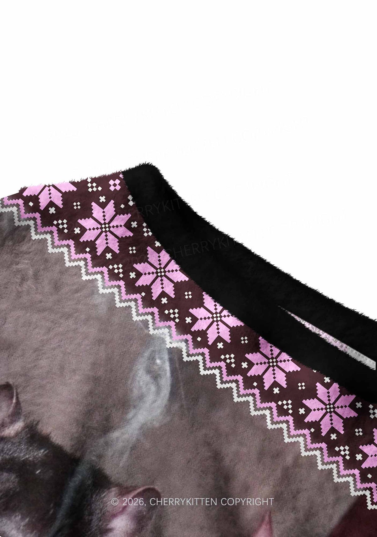 Smoking Rats Y2K Off Shoulder Knit Sweatshirt Cherrykitten